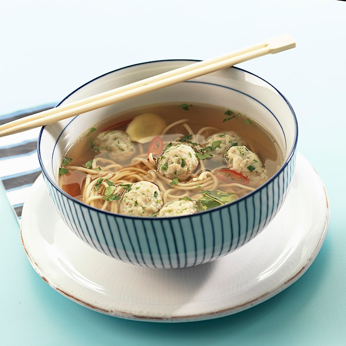 Hot Asiatisk Suppe med ”Chicken Dumplings”